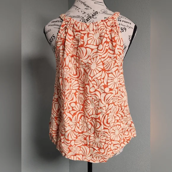Rachel Zoe Orange Floral Sleeveless Top - Picture 2 of 3